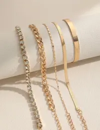 مجموعة اساور لون ذهبي 5