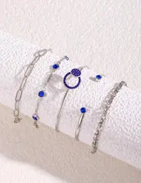 مجموعة اساور لون فضي 2