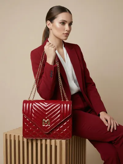 شنطة لون احمر