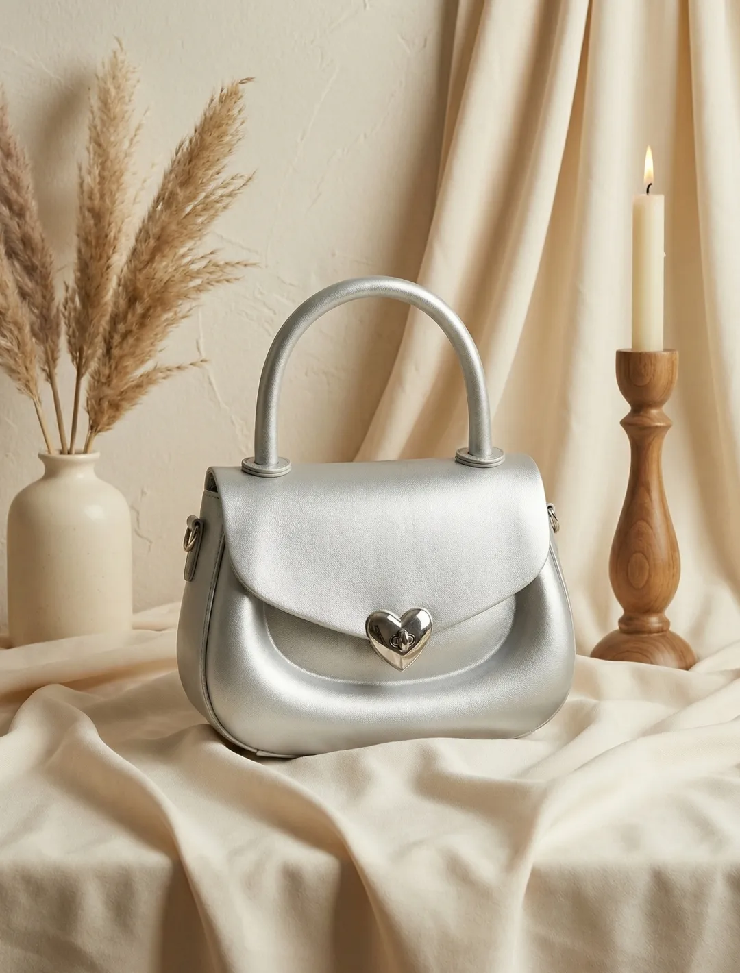 شنطة لون فضي