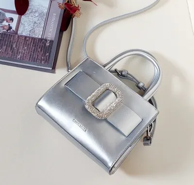 شنطة ماركة لون فضي