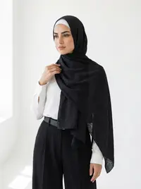 شال ستان لون اسود  1