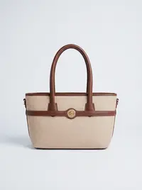 شنطة لون بيج وبني 1